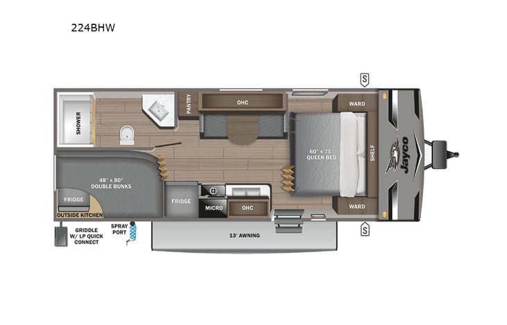 Representative floor plan provided by a trusted RVshare partner.