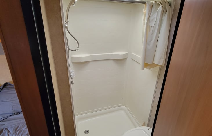 Shower and toilet