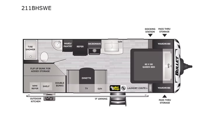 Representative floor plan provided by a trusted RVshare partner.