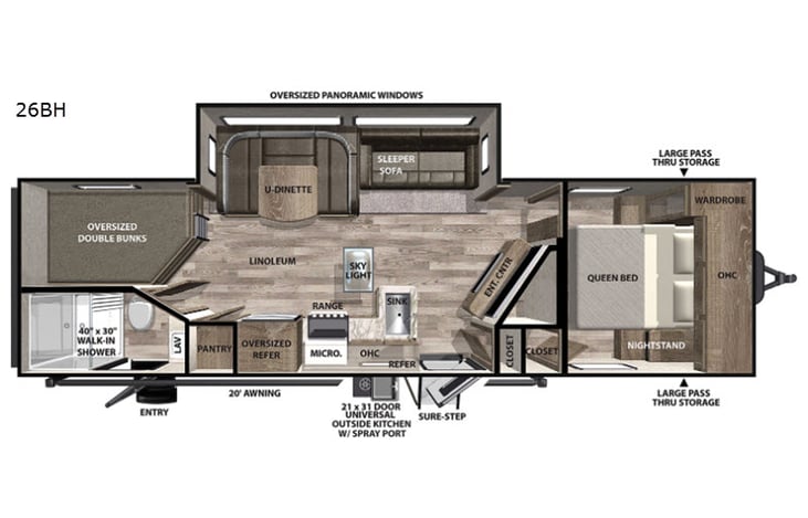 Representative floor plan provided by a trusted RVshare partner.