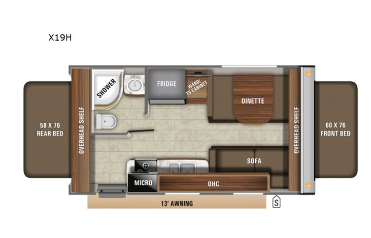 Representative floor plan provided by a trusted RVshare partner.