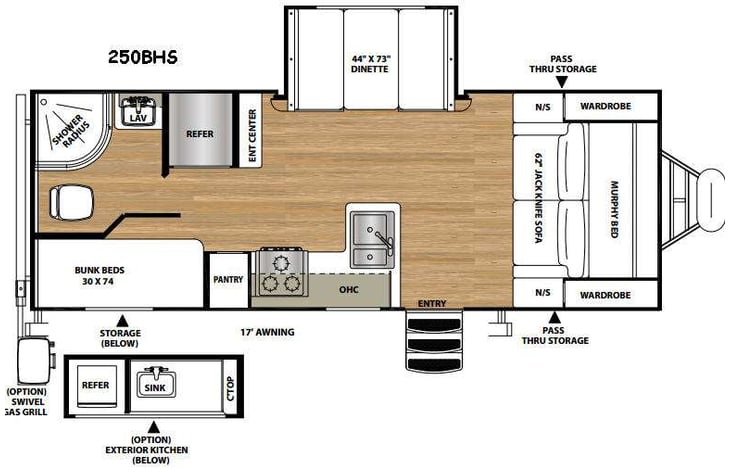 Representative floor plan provided by a trusted RVshare partner.