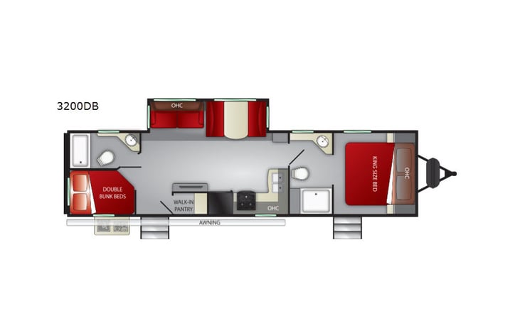 Representative floor plan provided by a trusted RVshare partner.
