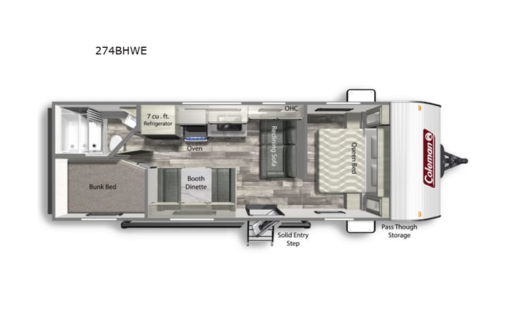 Representative floor plan provided by a trusted RVshare partner.