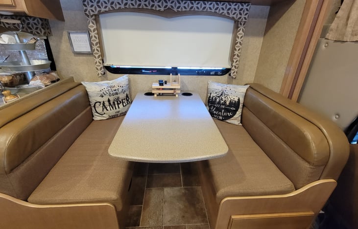 Wait wasn't this the bed? Yep it's also a table (magic)