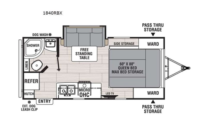 Representative floor plan provided by a trusted RVshare partner.