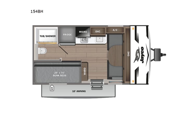 Representative floor plan provided by a trusted RVshare partner.