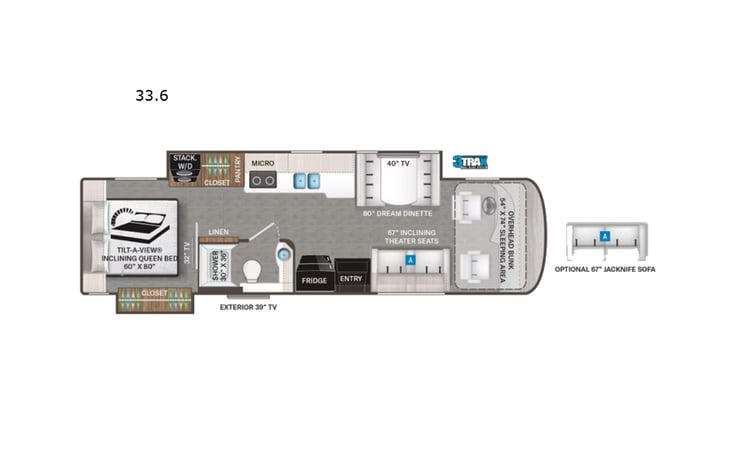 Representative floor plan provided by a trusted RVshare partner.
