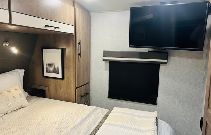 Mounted 32" TV in Bedroom