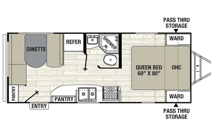 Representative floor plan provided by a trusted RVshare partner.