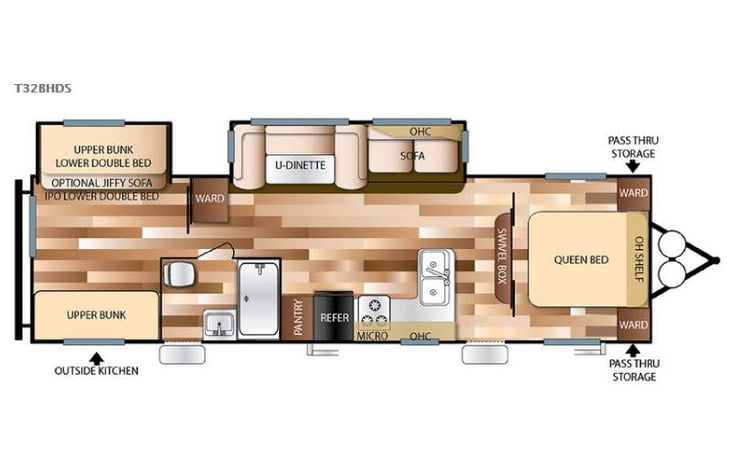 Representative floor plan provided by a trusted RVshare partner.
