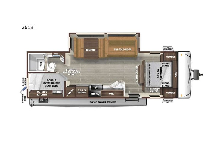 Representative floor plan provided by a trusted RVshare partner.