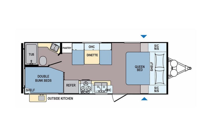 Representative floor plan provided by a trusted RVshare partner.