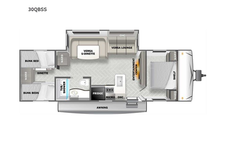 Representative floor plan provided by a trusted RVshare partner.