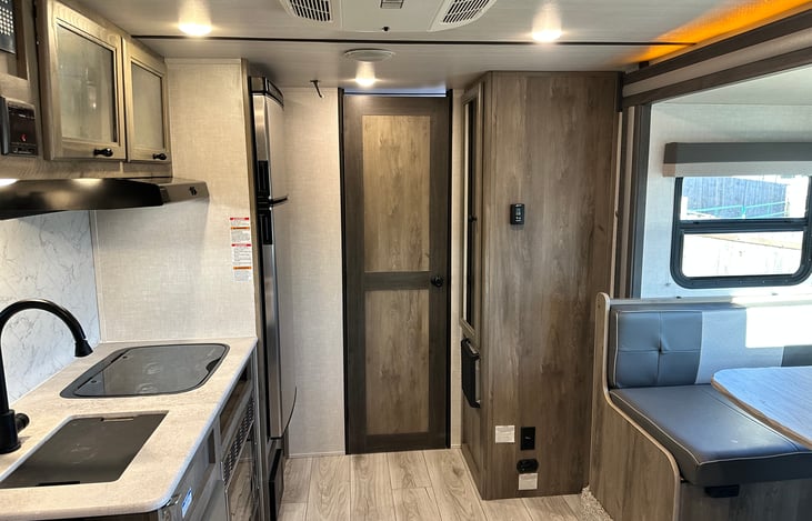 Looking back at bathroom