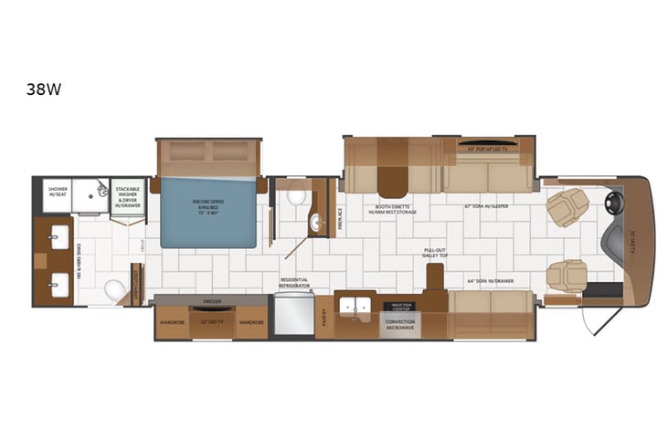 Representative floor plan provided by a trusted RVshare partner.
