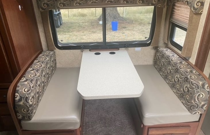 Table drops down for a third bed.