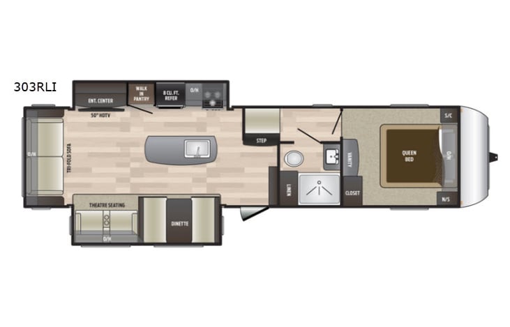 Representative floor plan provided by a trusted RVshare partner.