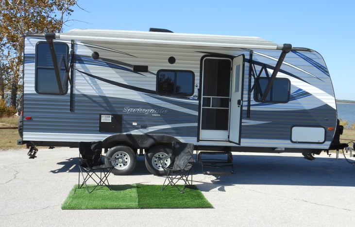 Turf and chairs for the hang out area.