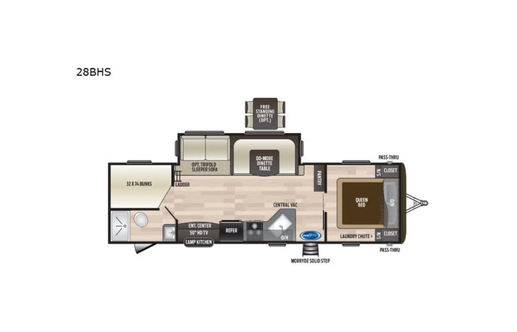 Representative floor plan provided by a trusted RVshare partner.