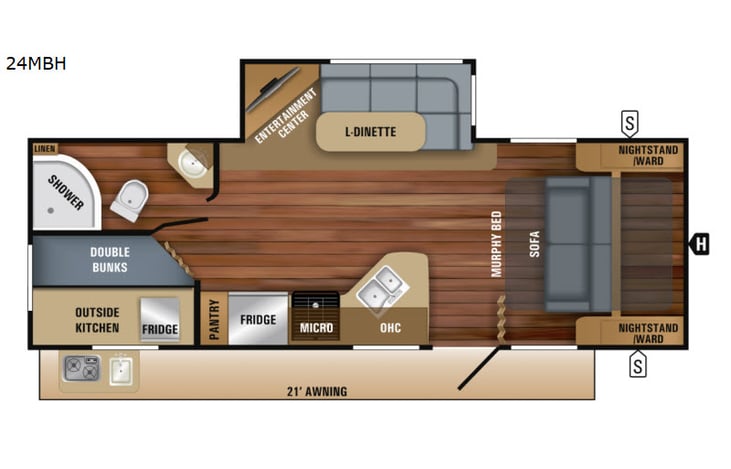Representative floor plan provided by a trusted RVshare partner.