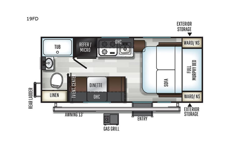 Representative floor plan provided by a trusted RVshare partner.