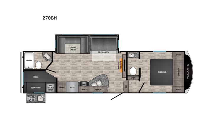 Representative floor plan provided by a trusted RVshare partner.