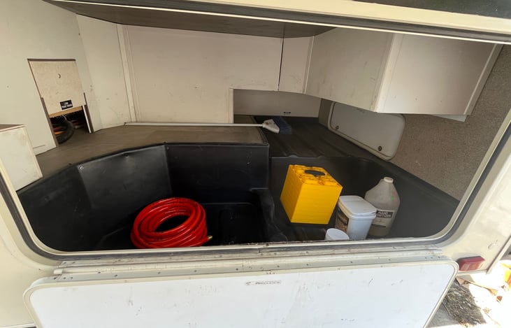 Large under carriage storage compartment.