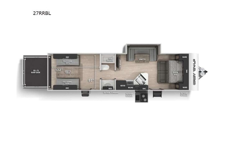Representative floor plan provided by a trusted RVshare partner.