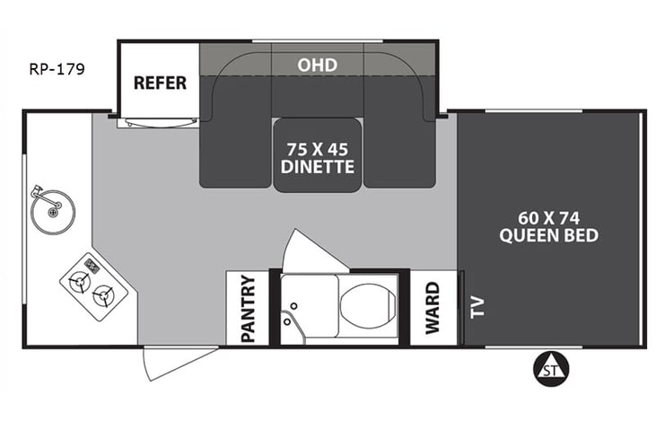 Representative floor plan provided by a trusted RVshare partner.