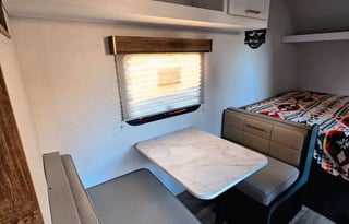 “The Cozy Nook Pet friendly RV Rental”.