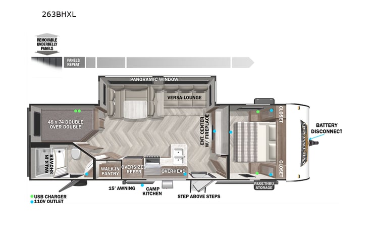 Representative floor plan provided by a trusted RVshare partner.