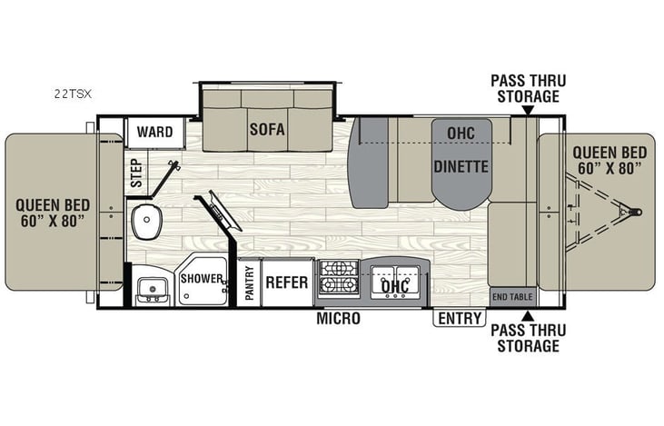 Representative floor plan provided by a trusted RVshare partner.