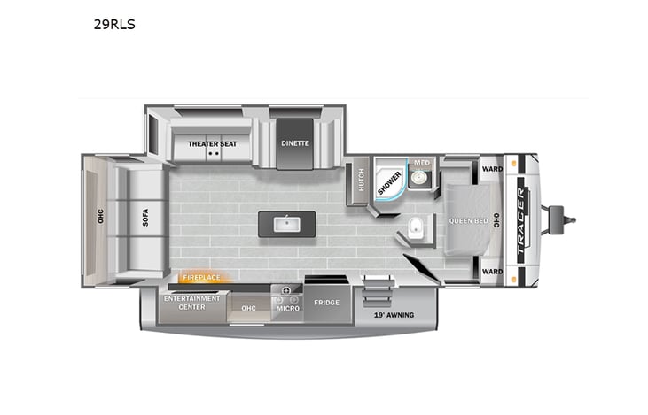 Representative floor plan provided by a trusted RVshare partner.