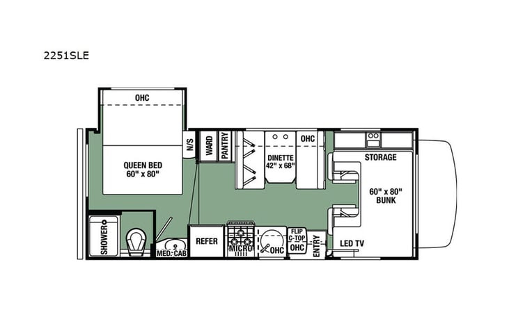Representative floor plan provided by a trusted RVshare partner.
