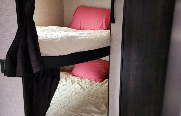 RV queen bunk bed.
