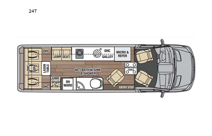 Representative floor plan provided by a trusted RVshare partner.