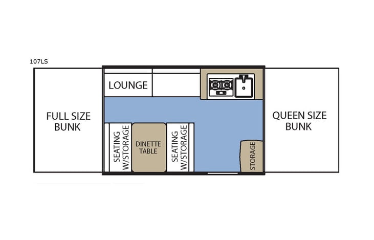 Representative floor plan provided by a trusted RVshare partner.