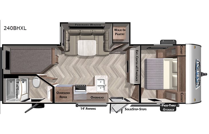 Representative floor plan provided by a trusted RVshare partner.
