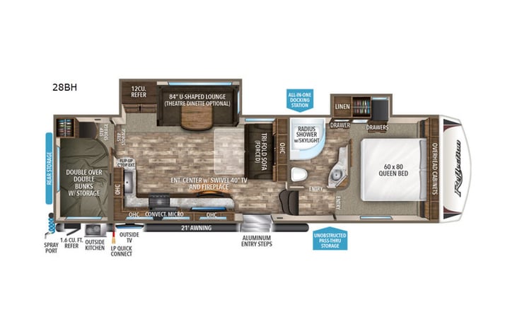 Representative floor plan provided by a trusted RVshare partner.