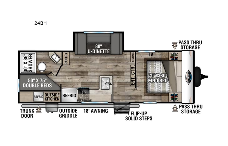 Representative floor plan provided by a trusted RVshare partner.
