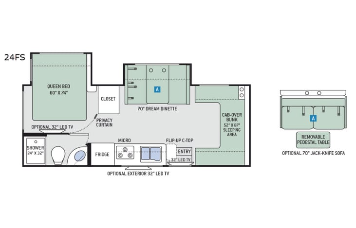 Representative floor plan provided by a trusted RVshare partner.