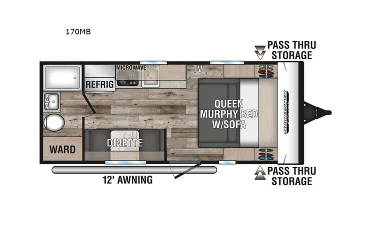 Representative floor plan provided by a trusted RVshare partner.