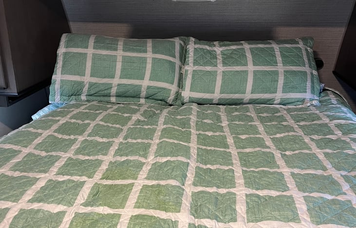 This is the bedroom area of the camper with it’s on air conditioner that can be cut on are off