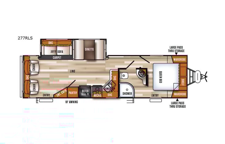 Representative floor plan provided by a trusted RVshare partner.
