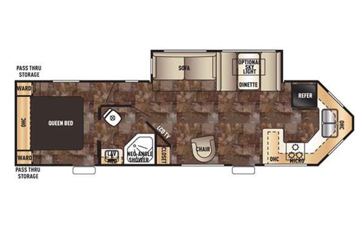 Representative floor plan provided by a trusted RVshare partner.