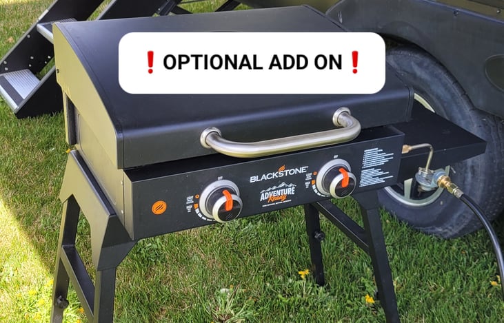 Our 22-inch, Adventure Ready Blackstone griddle is available as an optional add on rental!  Check it out!