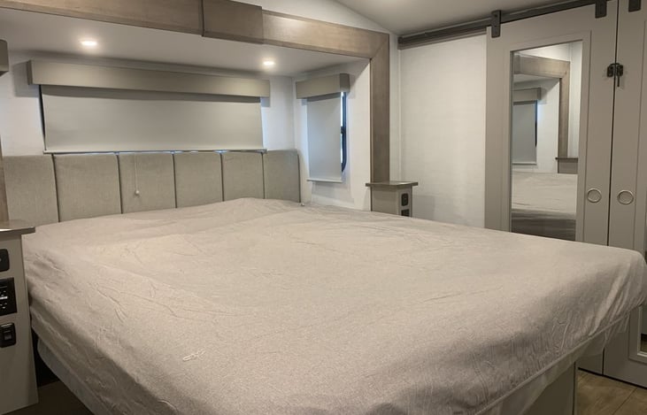 Master bedroom with walk in closet