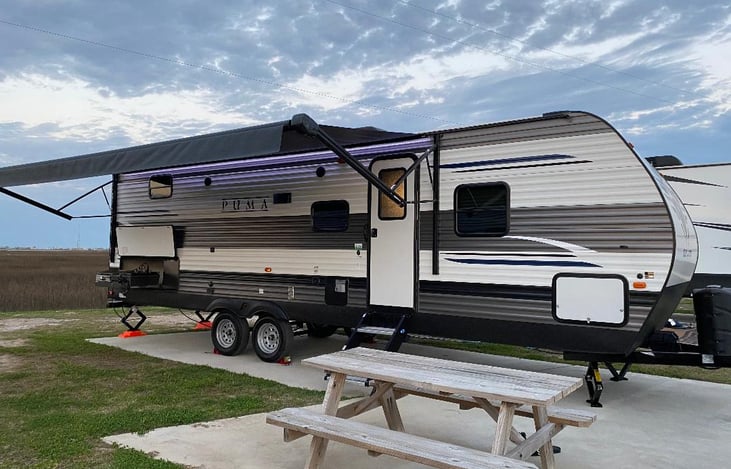 Outside with awning out