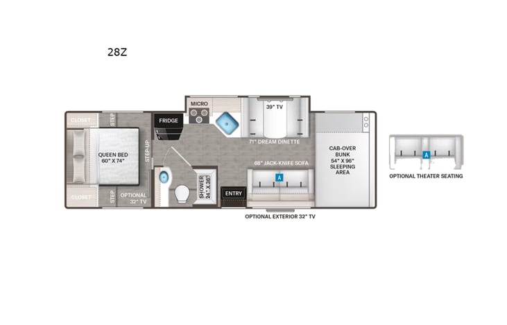 Representative floor plan provided by a trusted RVshare partner.
